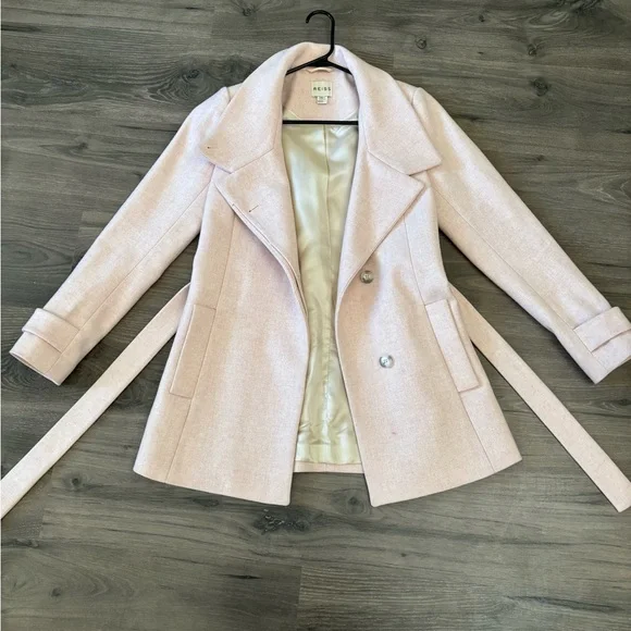 Reiss Women's Light Pink Pea Coat - Picture 1 of 5